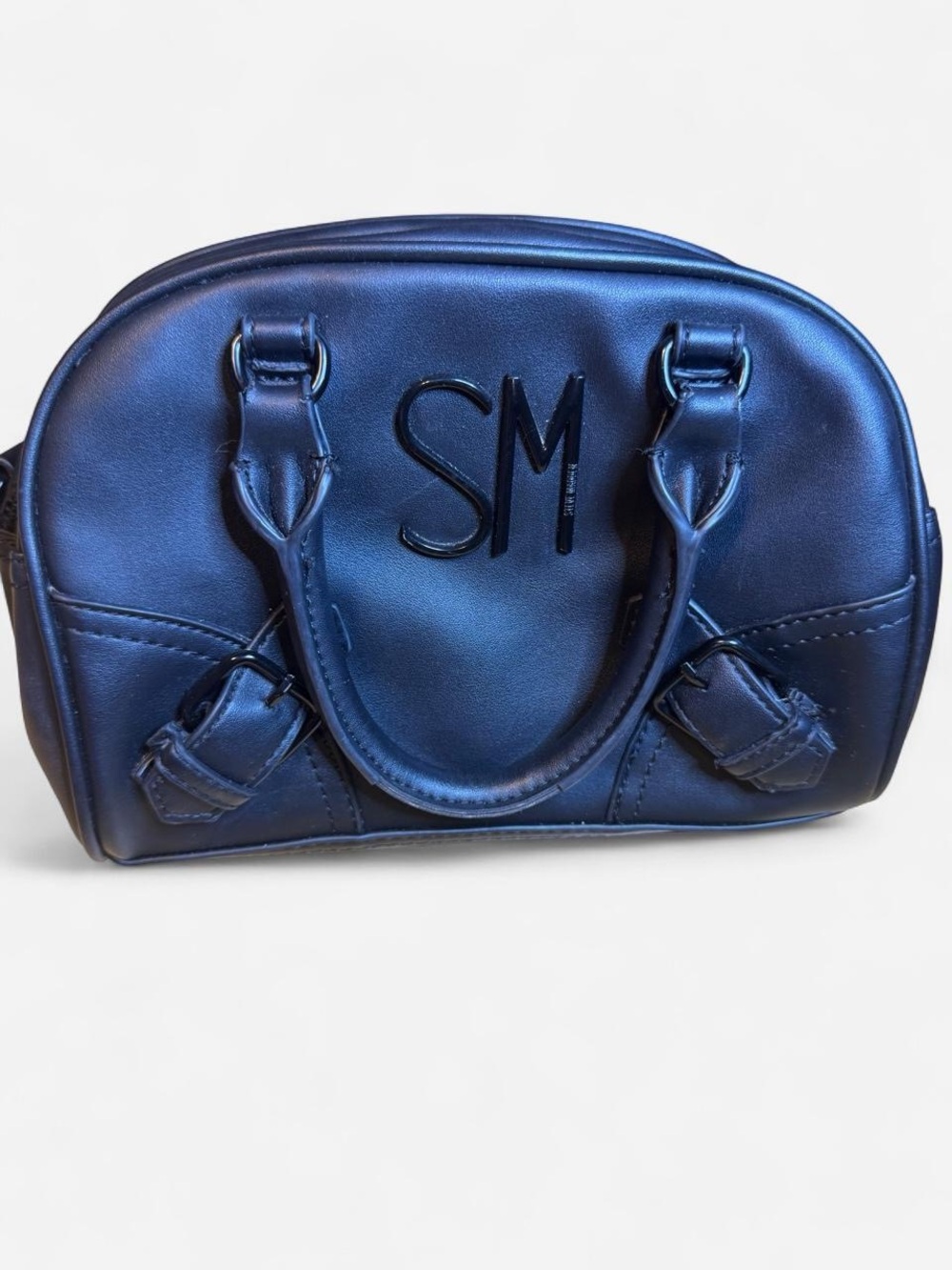 Embossed Black Dome Satchel - Women's Bag